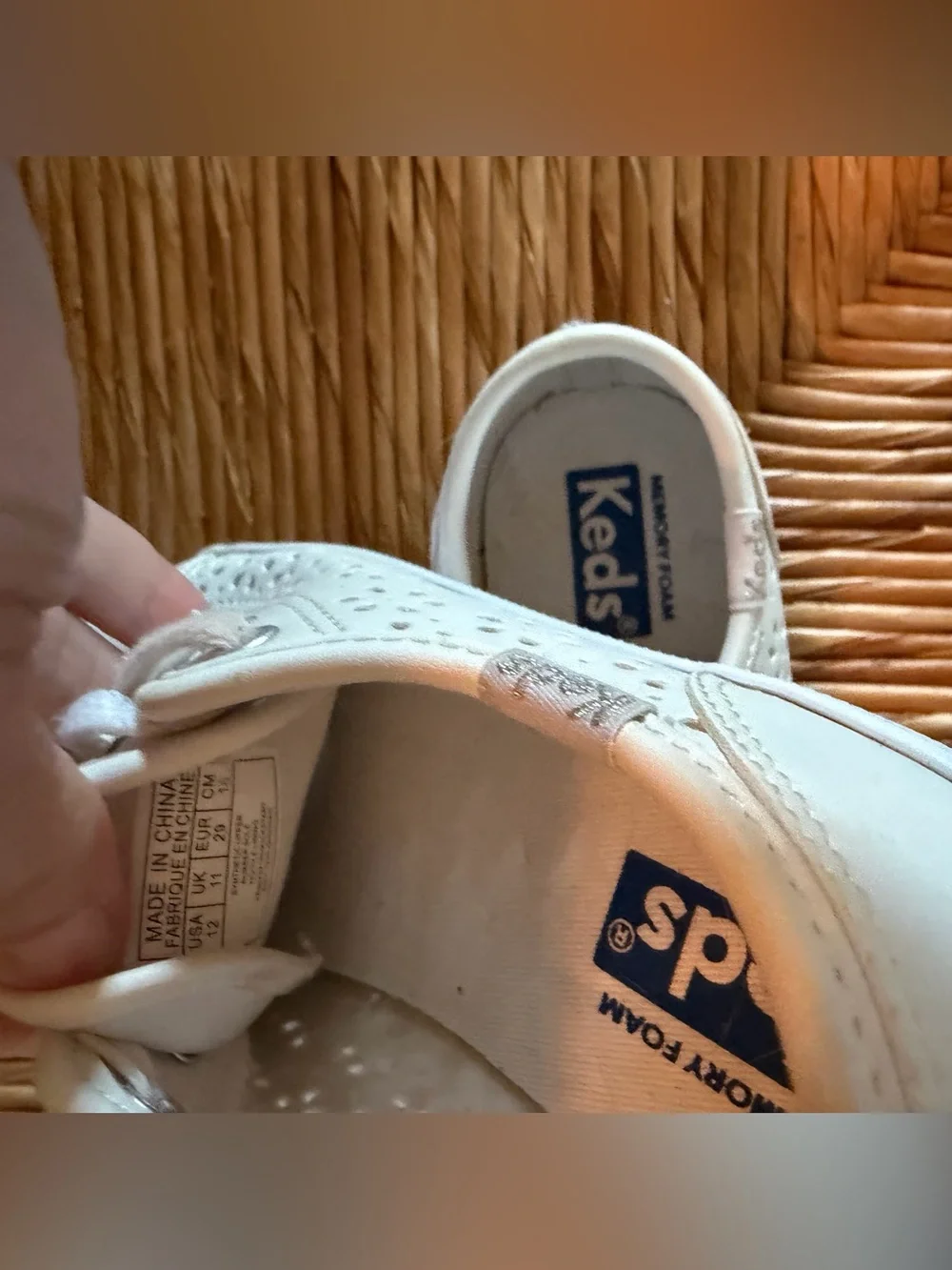Keds Girls Kickstart Jr. White Lace-Up Sneakers
